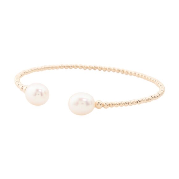 GEORG K Jewelry - GEORG K Made In Usa 14kt Gold Graduated Bead Pearl Bracelet